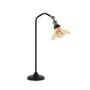Hershey Black Amber Shade Desk Lamp