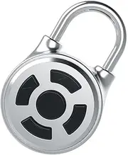 Angoily Smart Padlock Locker Knob Key Luggage Portable Wireless Padlock Gate Locks for Outdoor Fence Silver Zinc Alloy