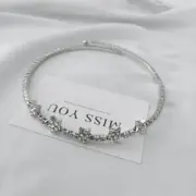 Fashion Rhinestone Collar Choker Necklace for Women Simple Open Collar