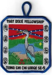 1987 Dixie Fellowship OA Area SE5 Host Tomo Chi-Chi 119 Camp Blue Heron [PD281]