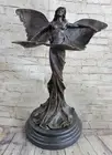 Papillon Fille by Renaud Art Deco Nouveau Mythical HotCast Bronze Sculpture Nude