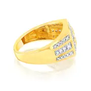 1/2 Carat Diamond Star Ring in 9ct Yellow Gold, T
