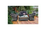 PRESTON - Lovely 4 Seater Balcony Patio Wicker Lounge Set