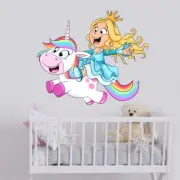 Unicorn Wall Decal Vinyl Sticker For Girls Room Decor Full Color Sticker MA421