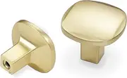POVEFONK 10 Pack Brushed Brass Kitchen Cabinet Knobs Gold Drawer Knobs Kitchen Cabinet Hardware Zinc Alloy Handles Drawer Knobs Dresser Handles