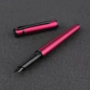 Iridium 0.5mm Designer Fine Nib Fountain Pen, Screw Cap, Come With Free Ink Converter, Compatible With 605B Ink Cartridges (Black Trim, Rose)