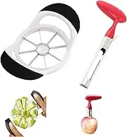 Apple Corer, 8 Blade Apple Slicer and Corer, Fruit Cutter, Apple Divider, Stainless Steel Slicer, Seeder Core Remover Tools Kit for Fruits, Vegetables, Pear, Ergonomic Handle, Easy Grip