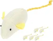 YARNOW 6Pcs Interactive Plush Mouse Cat Fun Teasing Playthings for Indoor Cats Lightweight Engaging Plush Mice Encourages Active Play Natural Instincts