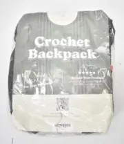 Travel Crochet Backpack w USB Charging Port Canvas Knitting Bag Organizer