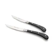 4pc Stanley Rogers Pistol Grip Artisan Serrated Steak Knives Black Dinner Set