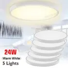 5x 24W Ultra-thin LED Modern Ceiling Light Round Warm White downlight LED Panel