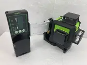 3 X 360 Degree Green Beam Laser Line Level –Self Leveling with Detector
