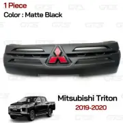 For Mitsubishi Triton L200 MR 2019 21 Front Matt Black Grille White LED (for: Mitsubishi)