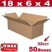 50 - 18x6x4 Cardboard Boxes Mailing Packing Shipping Box Corrugated Carton
