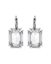 Swarovski Millenia Octagon Cut Drop Earrings in Rhodium Plated