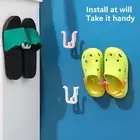 4pcs Wall Hook Self-adhesive Organization Bedroom Neat Storage Shoe Drying Rack