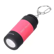 Mini Keychain Flashlight, LED Flashlight Torch USB Rechargeable, Pink