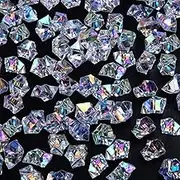 FUTUREPLUSX 180PCS Bright Clear Fake Ice Rocks, Acrylic Fake Crushed Ice Rocks Diamonds Gems DIY Crafts Vase Fillers for Party Fish Tank Table Scatter Props Display