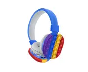 Blue Wireless Bluetooth Stereo Headset Simple Noise Reduction Cancelling Headphones Cute Rainbow Earmuffs for PC Gaming