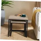 20-Inch Grey Wash Wood Nesting Coffee Table | End Table | Side Table for