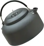 GRIRIW Outdoor Camping Kettle Aluminum Alloy Portable Multi Function Tea Kettle Durable Cooking Supply for Hiking BBQ Daily Use Comfortable Handle