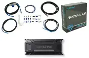 ALPINE KTA-30FW 600 Watt 4-Channel Amplifier+Amp Kit For ATV/UTV/Cart/RZR
