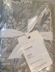 1 Pottery Barn Cora Leaf 100% Cotton Standard Sham Blue Multi NEW