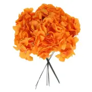 10Pcs Artificial Silk Hydrangea Flower Heads with Stems for Decor, Orange