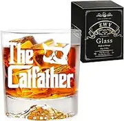 ZWV The Catfather Whiskey Glass, Cat Dad Gifts from Daughter Son Kids, New Dad First Time Dad Gift, Birthday Retirement Gifts for Husband Dad Friends Cat Owner, Gifts for Cat Dad Men Cat Lover