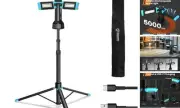 5000 Lumen Work Light with Stand, 67'' Rechargeable Cordless Work Light with