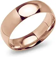 [Silverline Jewelry] 6mm Wedding Band Ring Comfort Fit Stainless Steel Rose Gold Tone Sizes 5 to 13