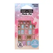 BYS Mini Me 24 Pack Press on Nails - Unicorn Magic, Square Shape