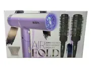 Cortex Beauty AirFold Ionic Foldable Dryer & Blowout Brush Set With 3 Heads NEW