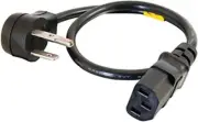 27900 18 AWG Universal Flat Plug Extension Cord, 1.5 Feet (0.45 Meters), Black