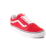 New Vans Old Skool Racing Red & True White Shoes