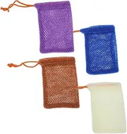 FOYTOKI Bath Towel Exfoliating Scrubber Towel Soap Storage Bag Drawstring for Skin Care
