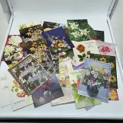 Mixed Lot of Floral Greeting Cards Flower Crafting Junk Journals Ephemera Unused