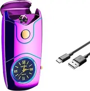 COMANYI Electric Lighter USB C Rechargeable Lighter Windproof Plasma Dual Arc Lighters Electronic Flameless Cool Clock Lighters for Candles (Magic)