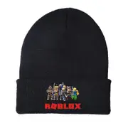 Roblox Theme Beanie Knitted Hat Kids Boys Girls Trend Classic Winter Woolly Warm Ski Cap Turn Up Gifts -NMAOV D