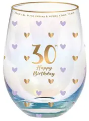 Sweet Heart Stemless Glass - 30th