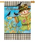 Gingham Scarecrow House Flag