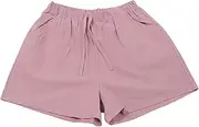 Comfortable Casual Literary Retro Fashion Denim Shorts Womens Casual Shorts Summer Drawstring Elastic Waist Comfy Short with Pockets High Waist Biker Short