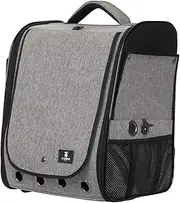 X-ZONE PET Bird Travel Bag - Portable Parrot Backpack, Transparent Breathable Travel Cage, Lightweight Bird Carrier with Stainless Steel Bowl