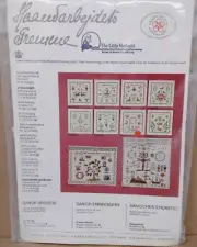 Monthly Sampler Danish Embroidery with Flower Threads on Linen