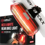 DUO-120C Powerful Rear Bike Light - Red & White LED - USB-C Rechargeable 14hr