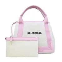 在飛比找PChome24h購物優惠-BALENCIAGA 巴黎世家 經典NAVY系列帆布牛皮飾邊