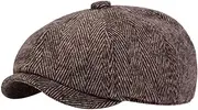 [ａ aternee] Beret Hat Cabbie Hat Warm Winter Birthday Gift Tweed Hat Classic Male Flat Hat Plaid Hat for Camping Travel Fishing