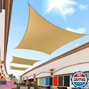 Royal Shade 8' x 14' Sand Beige Rectangle Sun Shade Sail Canopy Outdoor Patio