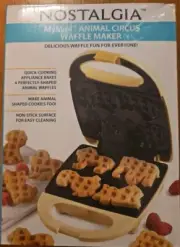 NIB Nostalgia MyMini Animal Circus Mini Waffle & Cookie Maker New