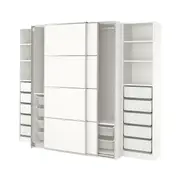 PAX / MEHAMN wardrobe, white/double sided white, 250x66x201 cm